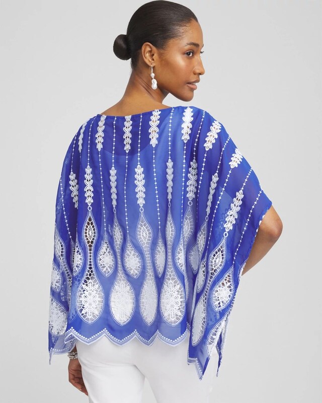 Cutwork Embroidered Poncho - image 3